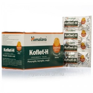 Леденцы Кофлет с Апельсином от кашля и боли в горле Himalaya Koflet H, 6 шт.